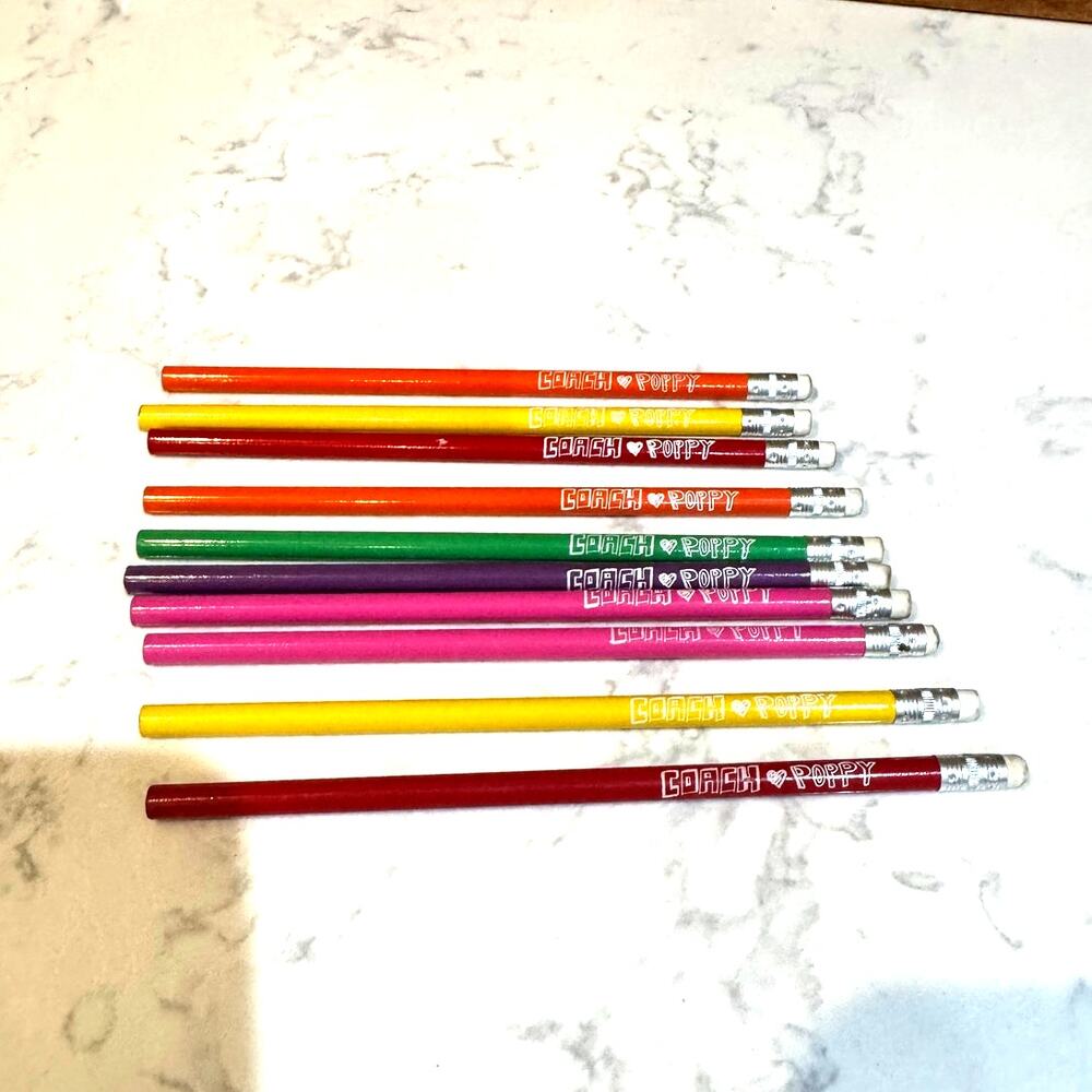 Vintage Coach Poppy launch limited-edition promotional gift pencils x10